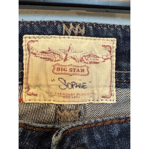 Big Star Sophie Womens 30L Blue Denim Jeans Mid Rise Bootcut Stretch - Picture 6 of 7
